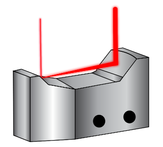 Figure 9: Canopus™ 反射型ビームエキスパンダーは、透過型ビームエキスパンダーとは異なり、曲面ミラーを用いて入射レーザービームを拡大する。ビームエキスパンダーの横側にある穴は固定用に実装されたもの
